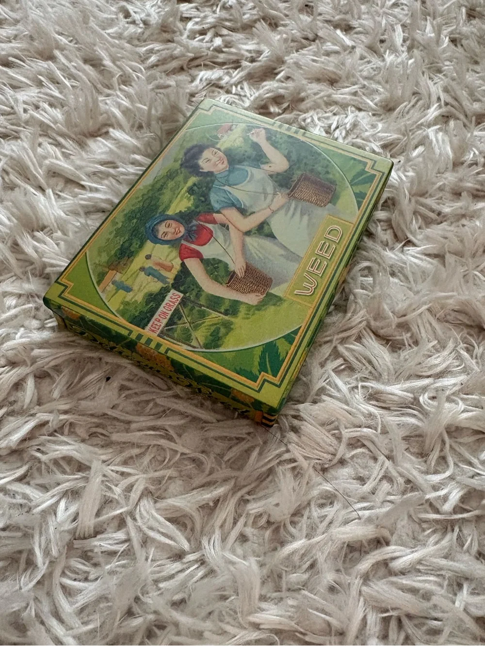 Urban Outfitters Green Vintage-Style Herb Flower Decorative Tin Novelty Item Fun
